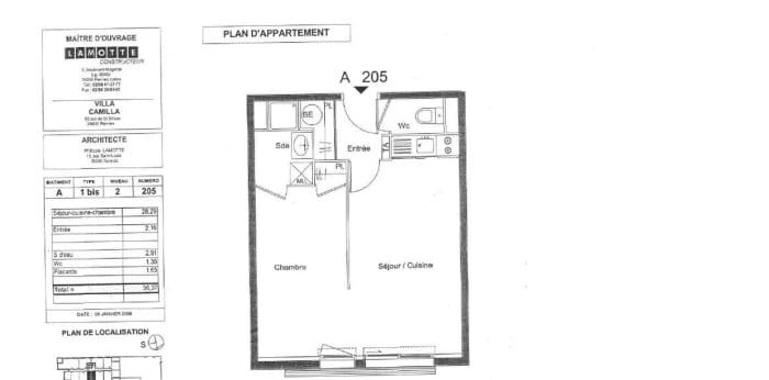 Image 2 sur 2 - Appartement  ·  Location · Rennes (35000) · 1 pièce · 36m²