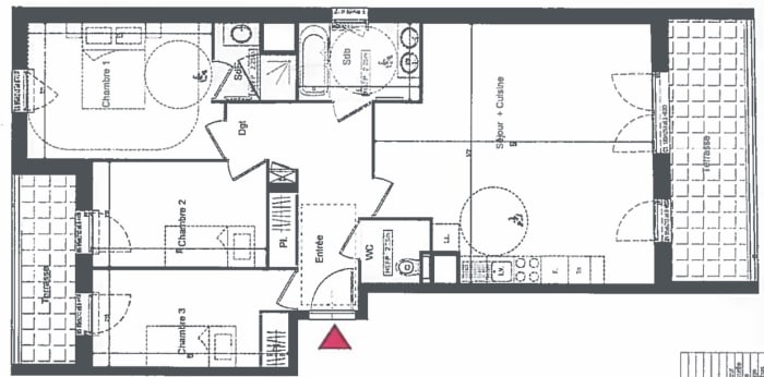 Image 5 sur 6 - Appartement  ·  Location · Lyon (69007) · 4 pièces · 83m²