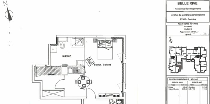Image 8 sur 10 - Appartement  ·  Location · Pontoise (95300) · 2 pièces · 48m²