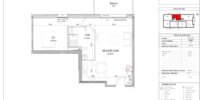 Image 1 sur 1 - Appartement  ·  Location · Pont L Abbe (29120) · 2 pièces · 50m²