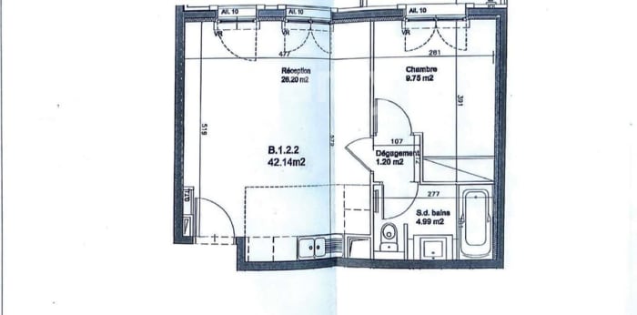 Image 3 sur 3 - Appartement  ·  Location · Levallois Perret (92300) · 2 pièces · 42m²
