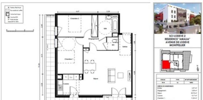 Image 8 sur 9 - Appartement  ·  Location · Montpellier (34080) · 3 pièces · 69m²