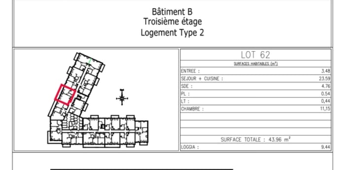 Image 1 sur 1 - Appartement  ·  Location · Poitiers (86000) · 2 pièces · 44m²