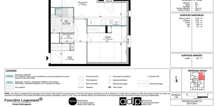 Image 1 sur 1 - Appartement  ·  Location · St Fons (69190) · 2 pièces · 55m²