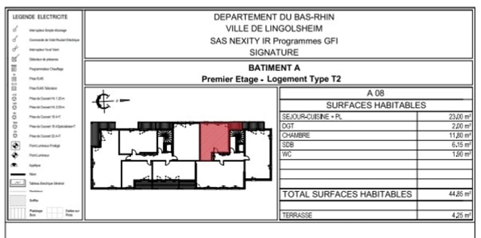 Image 1 sur 2 - Appartement  ·  Location · Lingolsheim (67380) · 2 pièces · 43m²