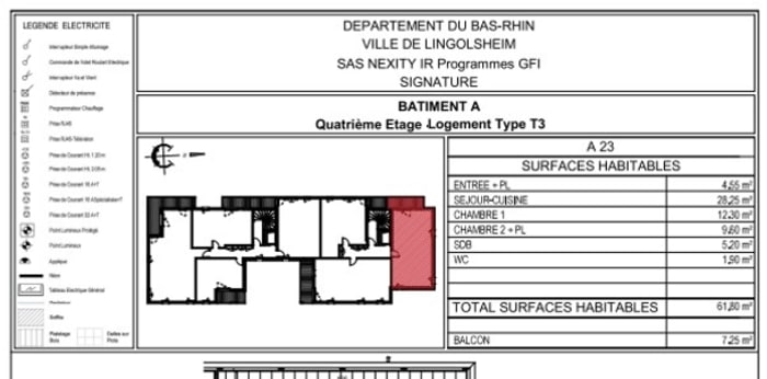 Image 2 sur 2 - Appartement  ·  Location · Lingolsheim (67380) · 3 pièces · 62m²