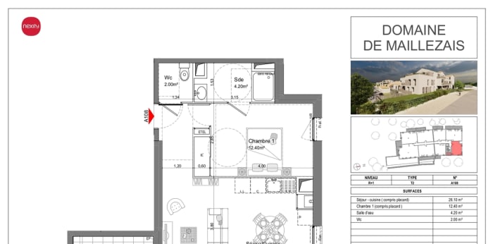 Image 2 sur 3 - Appartement  ·  Location · Nieul Sur Mer (17137) · 2 pièces · 45m²