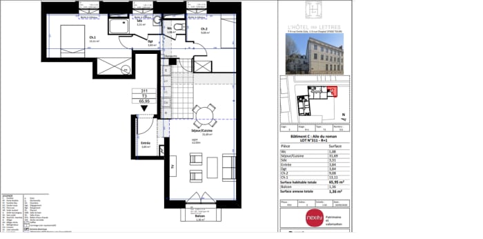Image 6 sur 6 - Appartement  ·  Location · Tours (37000) · 3 pièces · 66m²