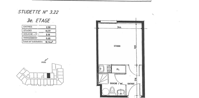 Image 2 sur 2 - Appartement  ·  Location · Bretigny Sur Orge (91220) · 1 pièce · 18m²