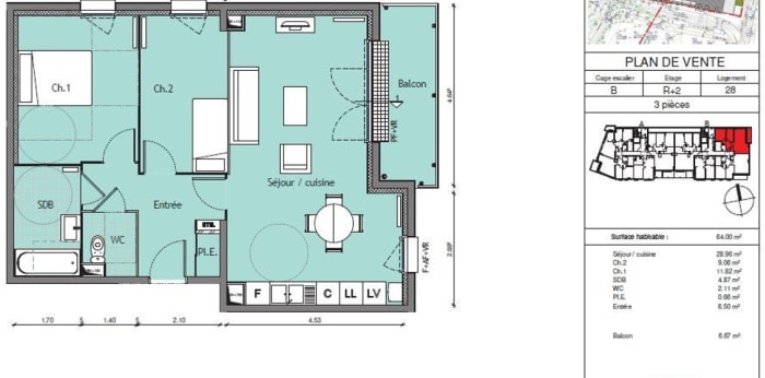 Image 6 sur 6 - Appartement  ·  Location · Rouen (76100) · 3 pièces · 64m²