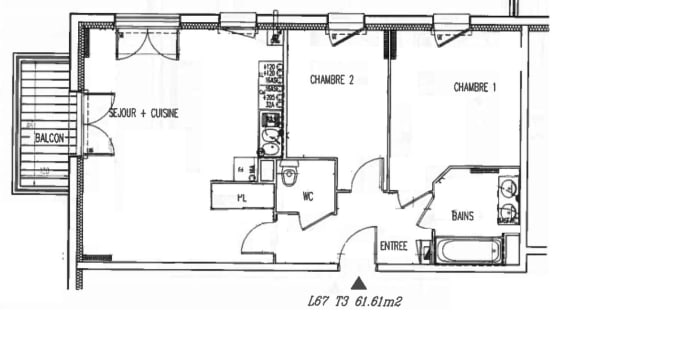 Image 7 sur 8 - Appartement  ·  Location · Reze (44400) · 3 pièces · 62m²