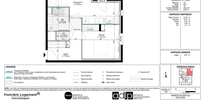 Image 1 sur 1 - Appartement  ·  Location · St Fons (69190) · 2 pièces · 55m²