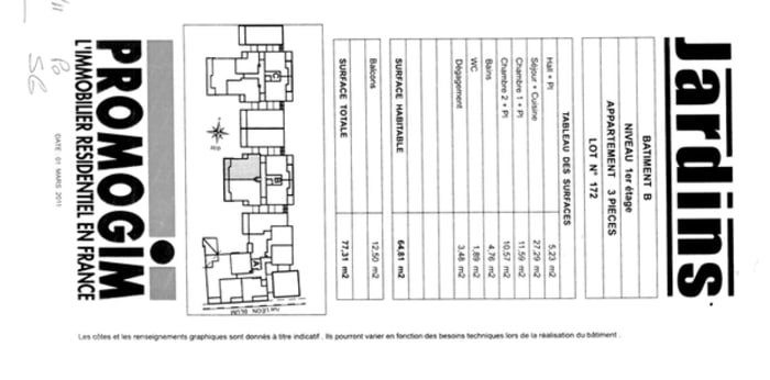 Image 1 sur 10 - Appartement  ·  Location · Villeurbanne (69100) · 3 pièces · 65m²