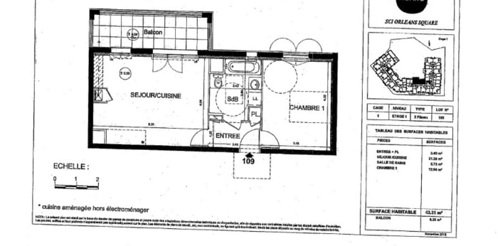 Image 2 sur 2 - Appartement  ·  Location · Orleans (45000) · 2 pièces · 43m²