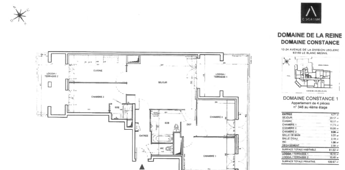 Image 1 sur 1 - Appartement  ·  Location · Le Blanc Mesnil (93150) · 4 pièces · 81m²