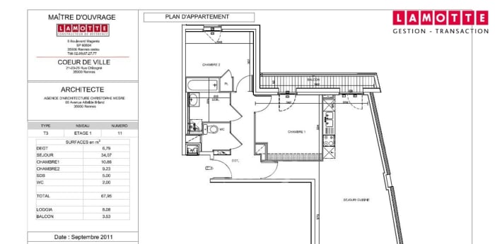 Image 9 sur 10 - Appartement  ·  Location · Rennes (35000) · 3 pièces · 68m²