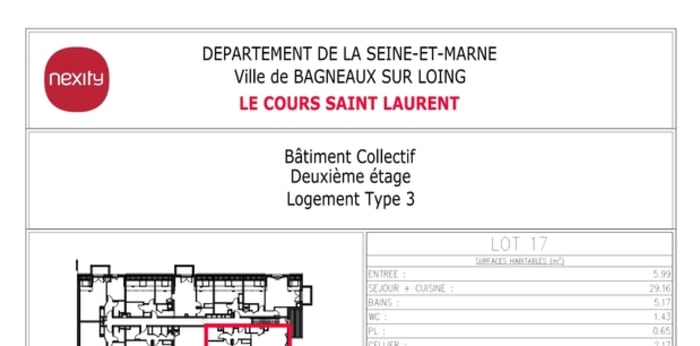 Image 3 sur 3 - Appartement  ·  Location · Bagneaux Sur Loing (77167) · 3 pièces · 67m²