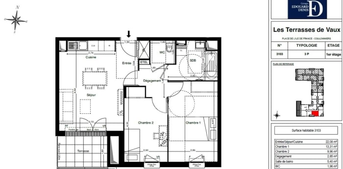 Image 1 sur 4 - Appartement  ·  Location · Coulommiers (77120) · 3 pièces · 56m²