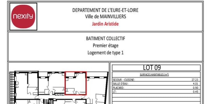 Image 2 sur 7 - Appartement  ·  Location · Mainvilliers (28300) · 1 pièce · 33m²