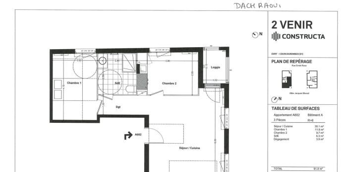 Image 9 sur 10 - Appartement  ·  Location · Evry Courcouronnes (91000) · 3 pièces · 62m²