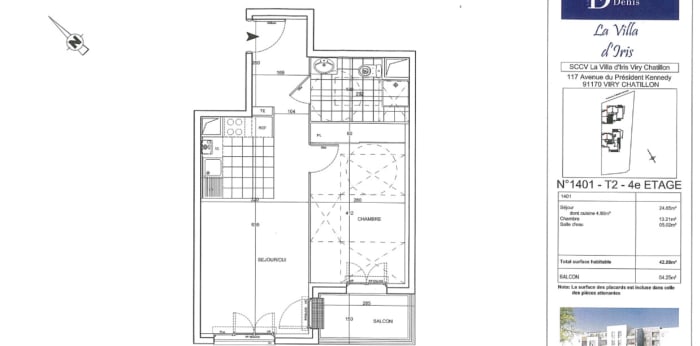 Image 1 sur 1 - Appartement  ·  Location · Viry Chatillon (91170) · 2 pièces · 43m²