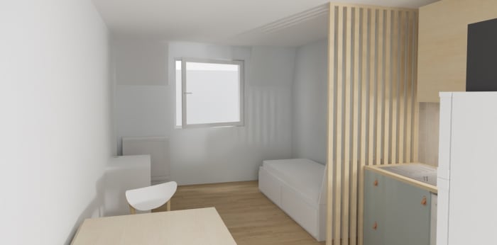 Image 1 sur 4 - Appartement  ·  Location · Illkirch Graffenstaden (67400) · 1 pièce · 23m²