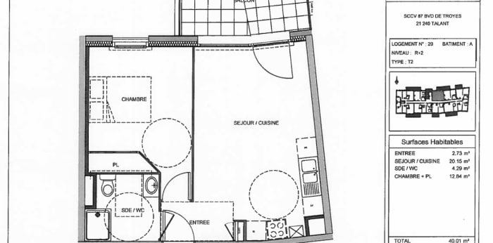 Image 10 sur 11 - Appartement  ·  Location · Talant (21240) · 2 pièces · 40m²