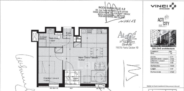 Image 5 sur 5 - Appartement  ·  Location · Lille (59000) · 2 pièces · 45m²