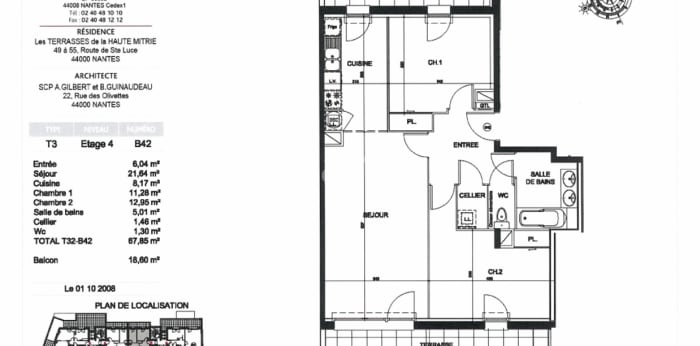 Image 5 sur 5 - Appartement  ·  Location · Nantes (44300) · 3 pièces · 68m²
