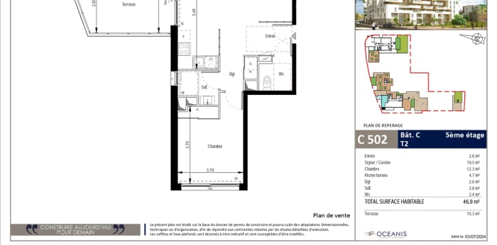 Image 1 sur 2 - Appartement  ·  Location · Montpellier (34000) · 2 pièces · 47m²