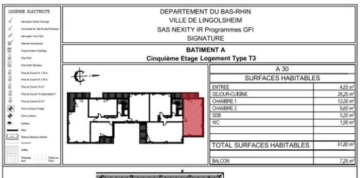 Image 2 sur 2 - Appartement  ·  Location · Lingolsheim (67380) · 3 pièces · 62m²