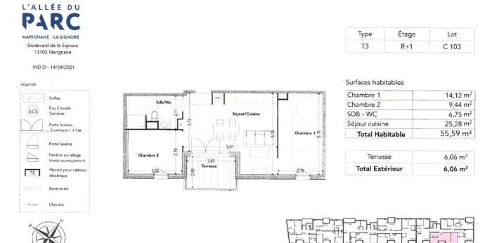 Image 9 sur 9 - Appartement  ·  Location · Marignane (13700) · 3 pièces · 56m²