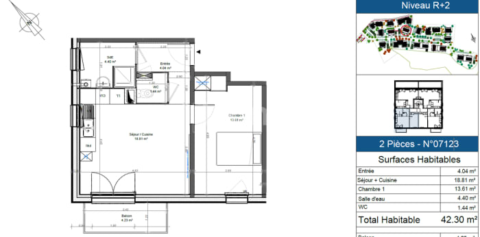 Image 2 sur 3 - Appartement  ·  Location · Etampes (91150) · 2 pièces · 42m²