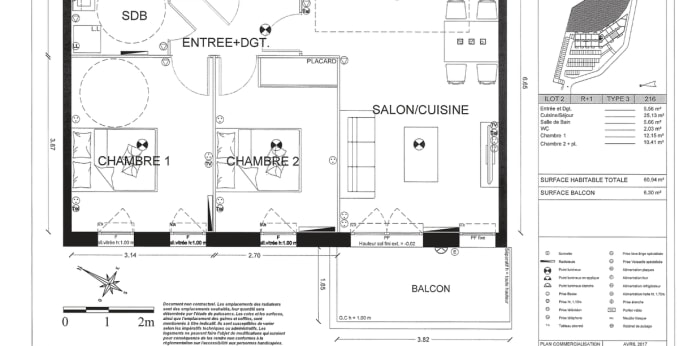 Image 2 sur 5 - Appartement  ·  Location · Villenave D Ornon (33140) · 3 pièces · 61m²