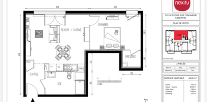 Image 4 sur 9 - Appartement  ·  Location · La Roche Sur Yon (85000) · 2 pièces · 49m²