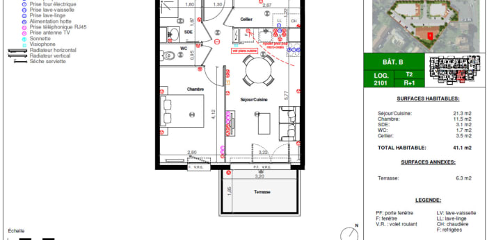 Image 9 sur 9 - Appartement  ·  Location · St Vincent De Tyrosse (40230) · 2 pièces · 41m²