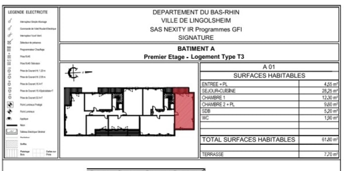 Image 2 sur 2 - Appartement  ·  Location · Lingolsheim (67380) · 3 pièces · 62m²