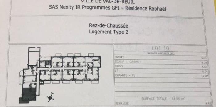 Image 2 sur 2 - Appartement  ·  Location · Val De Reuil (27100) · 2 pièces · 41m²