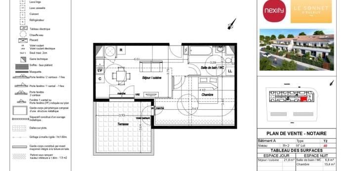 Image 3 sur 3 - Appartement  ·  Location · Mireval (34110) · 2 pièces · 44m²