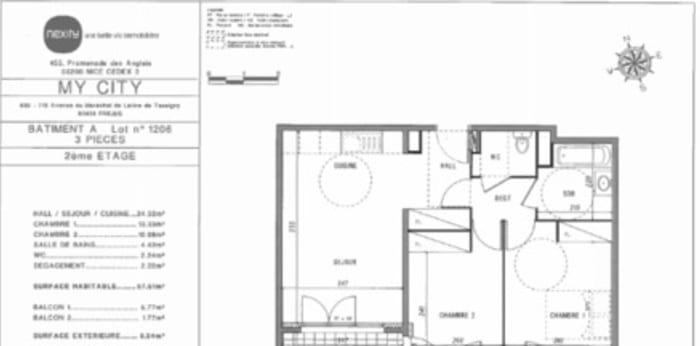 Image 2 sur 5 - Appartement  ·  Location · Frejus (83600) · 3 pièces · 58m²