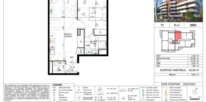 Image 2 sur 10 - Appartement  ·  Location · Nimes (30900) · 2 pièces · 44m²