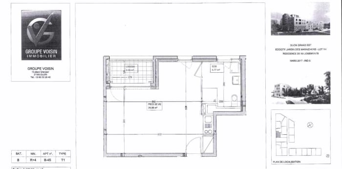 Image 6 sur 8 - Appartement  ·  Location · Dijon (21000) · 1 pièce · 33m²