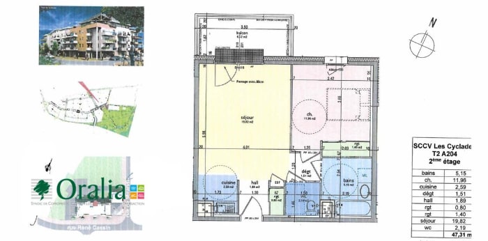 Image 2 sur 2 - Appartement  ·  Location · St Apollinaire (21850) · 2 pièces · 47m²