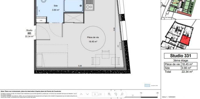 Image 6 sur 6 - Appartement  ·  Location · Dijon (21000) · 1 pièce · 22m²