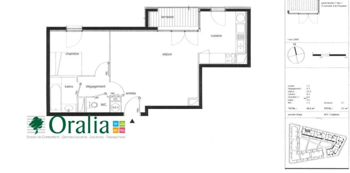 Image 8 sur 8 - Appartement  ·  Location · Dijon (21000) · 2 pièces · 48m²