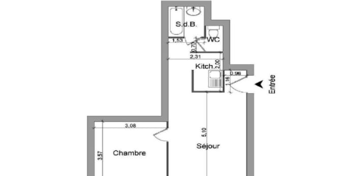 Image 4 sur 5 - Appartement  ·  Location · Villefranche Sur Saone (69400) · 2 pièces · 38m²