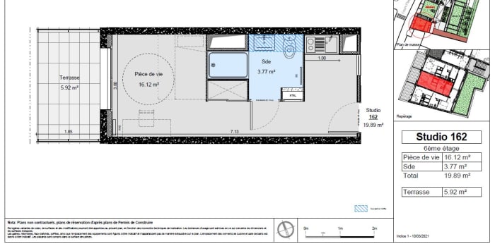 Image 9 sur 9 - Appartement  ·  Location · Dijon (21000) · 1 pièce · 20m²