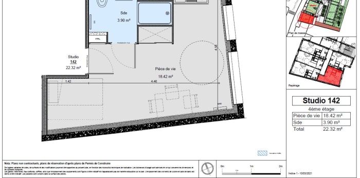 Image 5 sur 5 - Appartement  ·  Location · Dijon (21000) · 1 pièce · 22m²