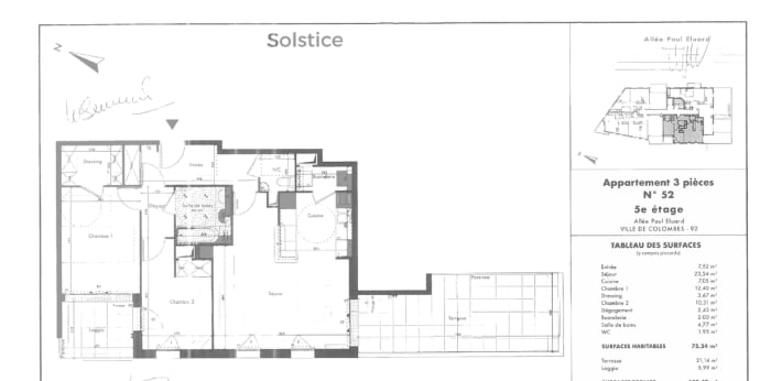 Image 1 sur 1 - Appartement  ·  Location · Colombes (92700) · 3 pièces · 75m²