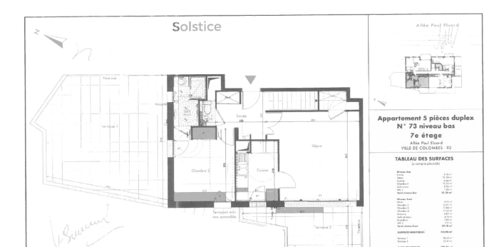Image 1 sur 2 - Appartement  ·  Location · Colombes (92700) · 5 pièces · 107m²